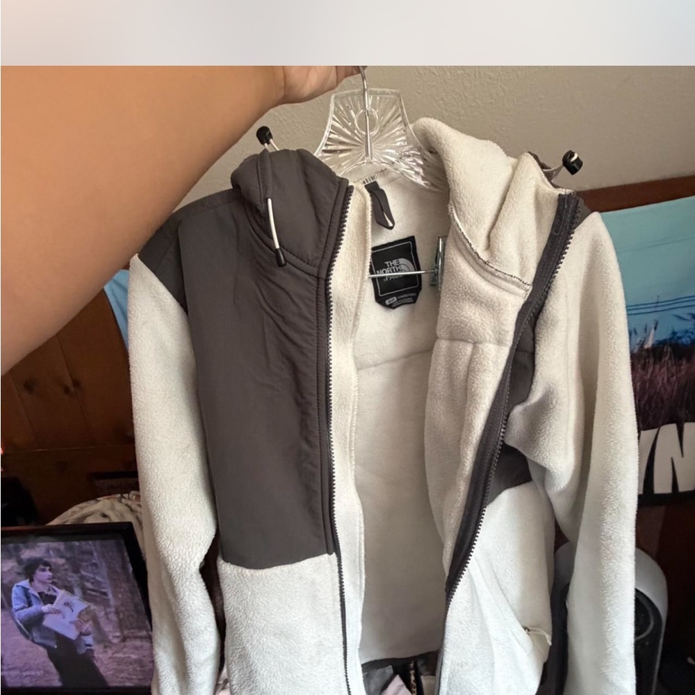 The North Face Gray and White Fleece Jacket